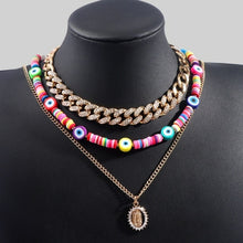 Load image into Gallery viewer, Turkish Evil Eyes Pendant Necklace Multi layer