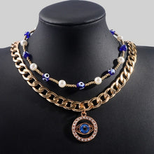 Load image into Gallery viewer, Turkish Evil Eyes Pendant Necklace Multi layer