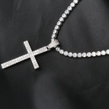 Load image into Gallery viewer, Hip hop micro pave zircon cross pendant zircon crystal custom size