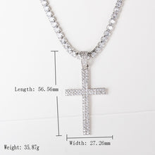 Load image into Gallery viewer, Hip hop micro pave zircon cross pendant zircon crystal custom size