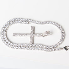 Load image into Gallery viewer, Hip hop micro pave zircon cross pendant zircon crystal custom size