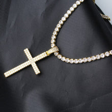 Load image into Gallery viewer, Hip hop micro pave zircon cross pendant zircon crystal custom size