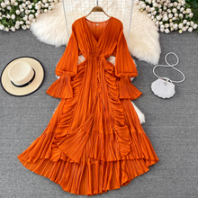 Load image into Gallery viewer, Long Dress V Neck