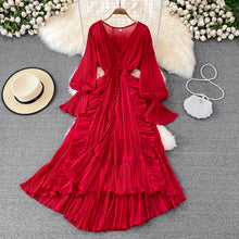 Load image into Gallery viewer, Long Dress V Neck