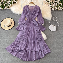 Load image into Gallery viewer, Long Dress V Neck