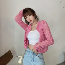 Load image into Gallery viewer, Hollow Knitted Shirt Women's Thin Sweaters Fashion New Slim - Sophornlilly
