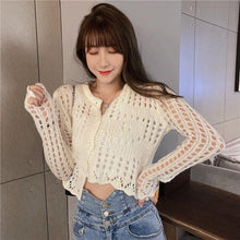 Load image into Gallery viewer, Hollow Knitted Shirt Women's Thin Sweaters Fashion New Slim - Sophornlilly