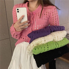 Load image into Gallery viewer, Hollow Knitted Shirt Women's Thin Sweaters Fashion New Slim - Sophornlilly