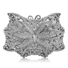 Load image into Gallery viewer, Hollow Out Butterfly Diamond Ladies Red Evening Clutch Bag Golden