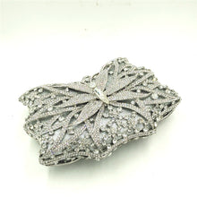 Load image into Gallery viewer, Hollow Out Butterfly Diamond Ladies Red Evening Clutch Bag Golden