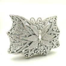Load image into Gallery viewer, Hollow Out Butterfly Diamond Ladies Red Evening Clutch Bag Golden