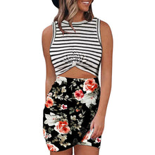 Load image into Gallery viewer, Hollow Out Dress Women Gradient Print Sleeveless Twist Bodycon Dress