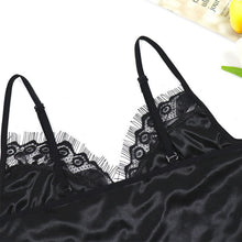 Load image into Gallery viewer, Home Clothes For Wwomen Sexy Lace Black Lingerie Thong Set Sleepwear