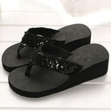 Thick Platform Sandals Sequins