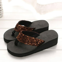 Thick Platform Sandals Sequins