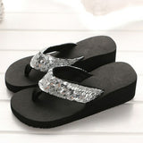 Thick Platform Sandals Sequins