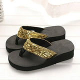 Thick Platform Sandals Sequins