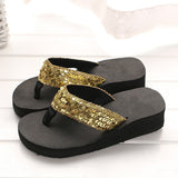 Thick Platform Sandals Sequins