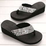 Thick Platform Sandals Sequins