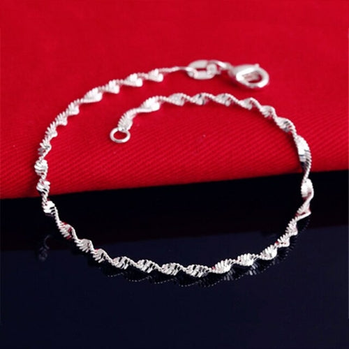 Fashion Twisted Chain Bracelets Sterling Silver Anklets