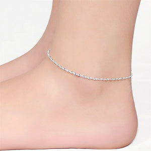 Fashion Twisted Chain Bracelets Sterling Silver Anklets