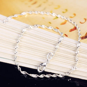 Fashion Twisted Chain Bracelets Sterling Silver Anklets