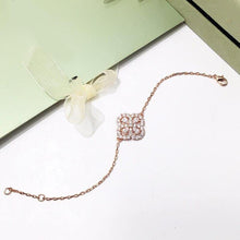 Load image into Gallery viewer, Hot Hollow Four Leaf Clover Charm Bracelt with AAA CZ Zircon Stone - Sophornlilly