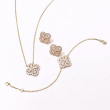 Load image into Gallery viewer, Hot Hollow Four Leaf Clover Charm Bracelt with AAA CZ Zircon Stone - Sophornlilly