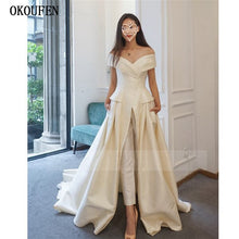 Load image into Gallery viewer, Hot Ivory Evening Dresses with Pants Jumpsuits Pockets Off the