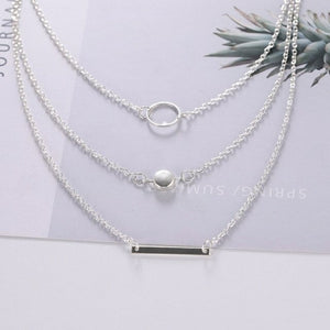 Hot Sale Fashion Statement Multilayer Necklace Multi element Metal Rod