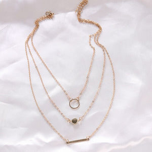 Hot Sale Fashion Statement Multilayer Necklace Multi element Metal Rod