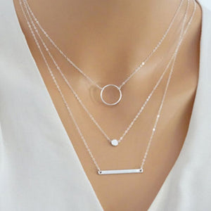 Hot Sale Fashion Statement Multilayer Necklace Multi element Metal Rod