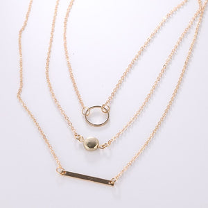 Hot Sale Fashion Statement Multilayer Necklace Multi element Metal Rod