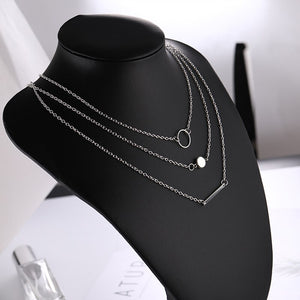 Hot Sale Fashion Statement Multilayer Necklace Multi element Metal Rod