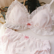 Load image into Gallery viewer, Hot Underwear Starry Women Bra Set Printing Full Lace Triangle Cup