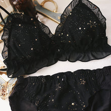 Load image into Gallery viewer, Hot Underwear Starry Women Bra Set Printing Full Lace Triangle Cup