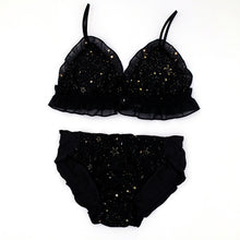 Load image into Gallery viewer, Hot Underwear Starry Women Bra Set Printing Full Lace Triangle Cup