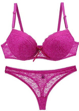 Load image into Gallery viewer, Lace Drill Bra Set Women Plus Size Push Up