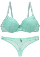Load image into Gallery viewer, Lace Drill Bra Set Women Plus Size Push Up