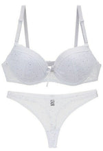 Load image into Gallery viewer, Lace Drill Bra Set Women Plus Size Push Up