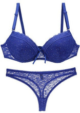 Load image into Gallery viewer, Lace Drill Bra Set Women Plus Size Push Up