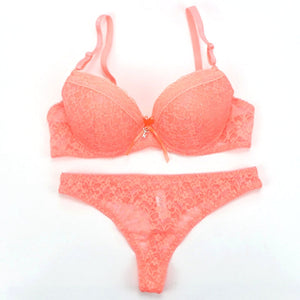 Lace Drill Bra Set Women Plus Size Push Up