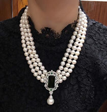 Load image into Gallery viewer, Hot sell new 8 to 9mm natural white freshwater pearl multilaye