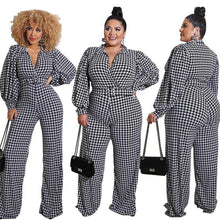Load image into Gallery viewer, plaid Women Jumpsuits Spring Sexy Lady's V Neck Full - Sophornlilly