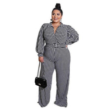 Load image into Gallery viewer, plaid Women Jumpsuits Spring Sexy Lady's V Neck Full - Sophornlilly