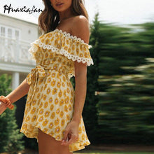 Load image into Gallery viewer, Off Shoulder Lace Patchwork Rompers Playsuits Women with - Sophornlilly