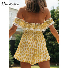 Load image into Gallery viewer, Off Shoulder Lace Patchwork Rompers Playsuits Women with - Sophornlilly