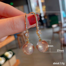 Load image into Gallery viewer, Fresh Style Pink Simulated Pearl Dangle Earrings