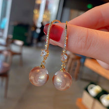 Load image into Gallery viewer, Fresh Style Pink Simulated Pearl Dangle Earrings