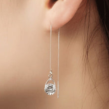 Load image into Gallery viewer, Simple Stylish Wire Hanging Earrings Silver Color AAA Crystal
